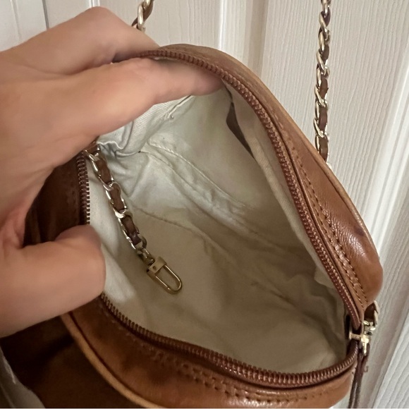 Nordstrom Brown Leather Flower Rosette Crossbody Bag - Picture 5 of 6